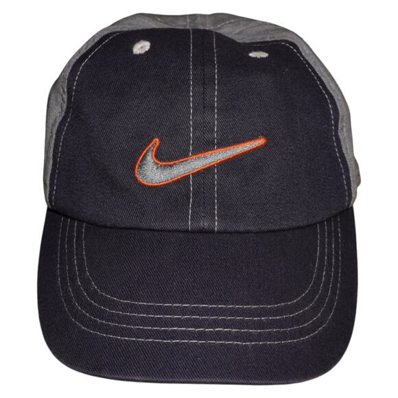 Vintage Nike Toddler Cap Two-Tone Gray & Navy Adjustable Strapback Hat - Picture 1 of 10